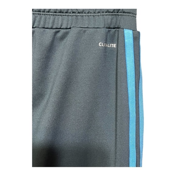 Adidas Climalite Track Pant W/Signature 3 Stripes Grey Blue High Waist Pull-On - Picture 6 of 6
